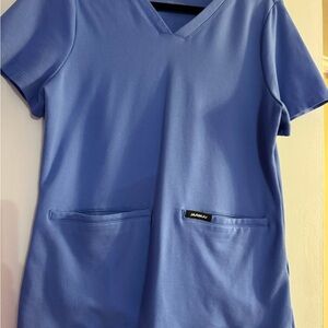 Jaanuu Ceil Blue V-Neck Scrub Top & Jogger Bottoms